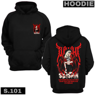 SEISHIN SWITER HOODIE SATANIC switer kualitas distro bahan caton fleece warna hitam