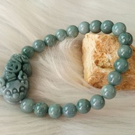 C343 - Natural Jadeite Jade ~ Lucky Pixiu ~ Bracelet 8mm (with certificate) 天然翡翠A货绿色 ~ 招财貔貅 ~ 手串 手链 