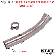Motorcycle Exhaust Escape MOTO Modiifed Middle Link Pipe Slip On For DUCATI Monster 821 Monster 1200 1200S 2018 2019 202