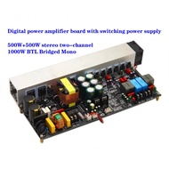 High-power Class D digital amplifier board YD1000W, two-channel 500W+500W, bridged 1000W, with switc