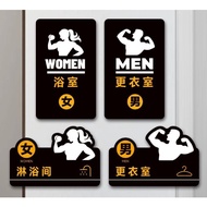 Men Women Bathroom Signage Signage Signage Gym Bathroom OEM Customized Toilet Dressing Room Signage