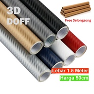 3D Carbon Fiber 3D Wrap Sticker Decal Vinyl Car 1.5m