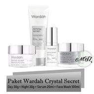 Paket Wardah Crystal Secret ( Day30g + Night30g + Serum20ml + Face Wash100ml ) - 4Pcs / Wardah Paket