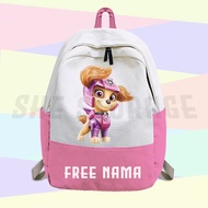 (FREE Print Name) Children's Backpack Kindergarten Elementary School Character PAW PATROL SKYE