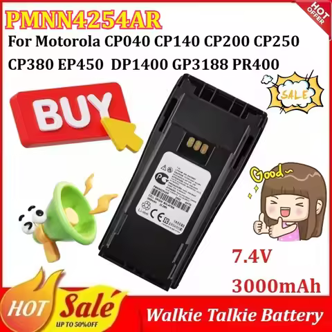 PMNN4254AR 7.4V 3000mAh Type-C USB Walkie Talkie Battery for Motorola CP040 CP140 CP200 CP250 CP380 
