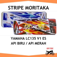 Stripe Moritaka Sticker Body Stiker Yamaha LC135 V1 ES Merah Api / Biru Api - F1405