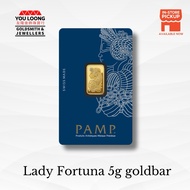 Youloong Suisse Pamp 5gram(5g) Minted Gold bar 999.9GOLD(Lady Fortuna)