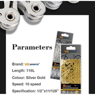 READY STOCK VG sports 11 speed chain  road bike mtb half hollow mountain bike road bike bicycle chai