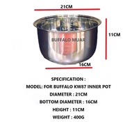 BUFFALO Stainless Steel Inner Pot For KW87 1L LOW SUGAR RICE COOKER