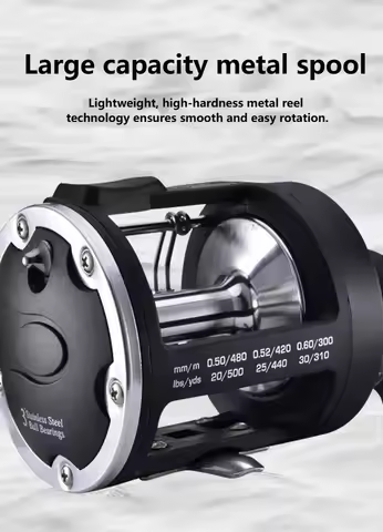 Visual Anchor Fishing All-metal Head Fishing Reel Sea Fishing Reel Boat Fishing Reel Drum Reel With 