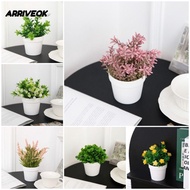 ARRIVEOK False Plant Pot, Fake Flower Evergreen Artificial Plant Bonsai, Mini Plastic Plant Bonsai P
