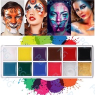 12 Colours Body Face Paint Solid Watercolour Paint Set Partial Makeup Eyeshadow Oil Art Party Makeup