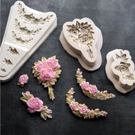 DIY Various flower bouquet Silicone Molds Gum Paste Chocolate Fondant Sugarcraft Cake Border Decorat