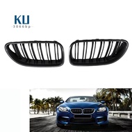 For  F06 F12 F13 6-Series M6 Style 2012-2017 Carbon Fiber Style + Gloss Black Front Grilles Grille