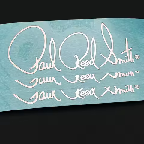 3 Pieces Selfadhesive 0.3 mm thick Custom Silver Metal Decal Sticker PRS Guitar Peghead Logo for Pau