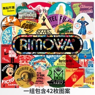 ~~ New * Big Sheet rimowa Luggage Sticker Retro Waterproof Suitcase Literary Nostalgic rimowa Hotel Commemorative Stickers