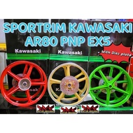 KAWASAKI🔥 CUSTOM AR80 SPORT RIM 18INCI 5 BATANG ENKEI SPORTRIM AR 80 PNP EX5  GOLD RED GREEN