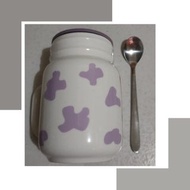 泡咖啡、牛奶、巧克力專用陶瓷馬克杯含蓋、附湯匙僅此一個