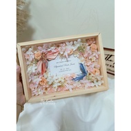 Custom Rustic Frame Mas Kahwin | Mas Kahwin | Surprise Frame | Bouquet Flower | Mahar Frame | Malays