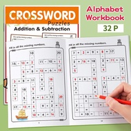 [M&E] Math Workbook For Kids Ages 5-8 Math:Math Crossword Puzzles Addition And Subtraction Workbook 