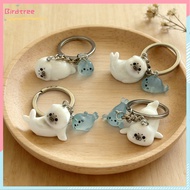 GANTUNGAN 3D Luminous Sea Dog Keychain Couple Friends Bag Decoration Cute Car Keychain