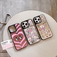 High Quality Casetify Harajuku Rabbit Sticker Mirror Casing For IPhone 15 Pro Max 14PLUS 11 12 13 12Pro Case Cover Soft Border Back PC Hard Bumper