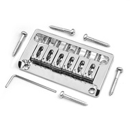 Guitar Fixed Bridge 82x44MM with Side 10.5MM String Distance Bottom String Black Gold Chrome