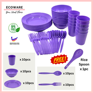 ECOWARE 50pcs Kenduri Set/ Party Set 50pcs/ Plastic Plates Cups Bowls Set/ High Quality Food Grade f