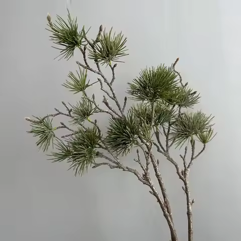 Green Artificial Pine Branch Luxury Realistic Pine Trees Plants Plastic Elegant Fake Plants Holiday 