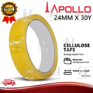 APOLLO BRAND 1" 24MMX30Y CELLOPHANE TAPE TRANSPARENT OPP STATIONERY TAPE