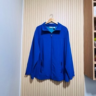 LIZ & ME SPORT VINTAGE WINDBREAKER SOFT SHELL LIGHT ZIPPER JACKET LONG SLEEVE BLUE 2X 29x30