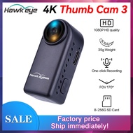 NEW Hawkeye 4K Thumb Cam 3 4:3/ 16:9 FOV 170D with Gyroflow WiFi Battery Mini Action Camera