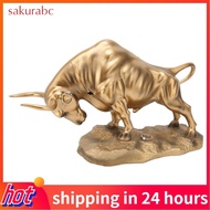 Sakurabc Bull Sculpture Resin Golden Feng Shui Statue Ox