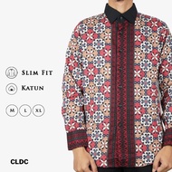 Colin Dion Kemeja Batik SLIMFIT Pria Modern Lengan Panjang Imamu