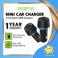 ORAIMO Car Charger USB Car Charger Kereta USB Kereta 2.1A Dual USB Car Charger Dalam Kereta OCC-21D 