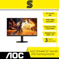 AOC 27G4HX 27" 200Hz Gaming Monitor - Fast IPS/0.3ms MPRT/HDMI/DisplayPort
