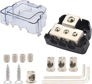 3 Way Power Distribution Block 0 Gauge /4 Gauge in 4 GA / 8GA Wire Out Connecting Blocks 1PCS