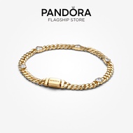 Pandora 14K Gold Plated Heart Cuban Chain Bracelet