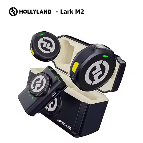 Hollyland Lark M2 Wireless Lavalier Microphone System TX RX Kit 300m Range for iPhone Android Phone 