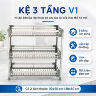 3-Tier Stainless Steel KITCHEN SHELF V1 ASSEMBLY