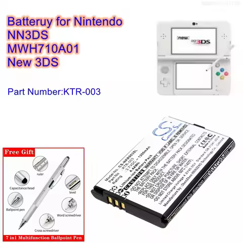 Game Console Battery 3.7V/1200mAh KTR-003 for Nintendo NN3DS,MWH710A01,New 3DS