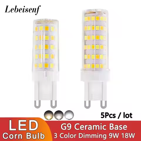 LED Corn Light Bulb G9 Base 9W 18W Ceramic AC 85 265V Wide Voltage Flicker Free 3000K 4000K 6500K Tr