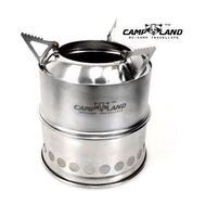 ＜CAMP LAND＞ 二手迷你柴火爐 酒精爐 二用 露營 附原廠收納袋