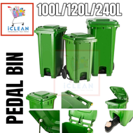 🔥Ready Stock🔥120 Liter Foot Pedal Green Dustbin | Tong Sampah Hijau Besar