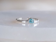 小門 戒指 925 純銀 天然石 藍色磷灰石