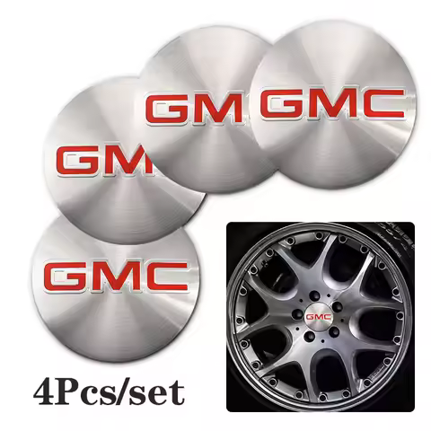 4Pcs 56mm Car Wheel Center Hub Caps Emblem Stickers Decals For GMC Terrain Sierra Canyon Yukon Acadi