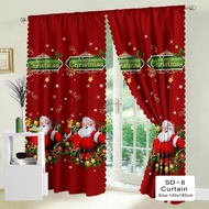 Decorative curtains Santa Claus series,The size is 1 meter x 2 meters,Easy to install, rod type