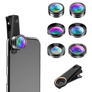 EMARA1 6 in 1 HD Phone Camera Lens Fisheye Lens Wide Angle Macro Lens CPL Filter ND32 Fliter for Sam