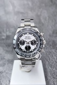 【定制】Seiko Mod Quartz Chronograph Watch 40mm 黑眼白熊貓地通拿 精工改裝石英計時鋼錶