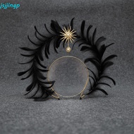 JSJJINGP Virgin Mary Queen Tiara, Handmade Dress Up Props Feather Glory Crown Headband, Glory Shape 